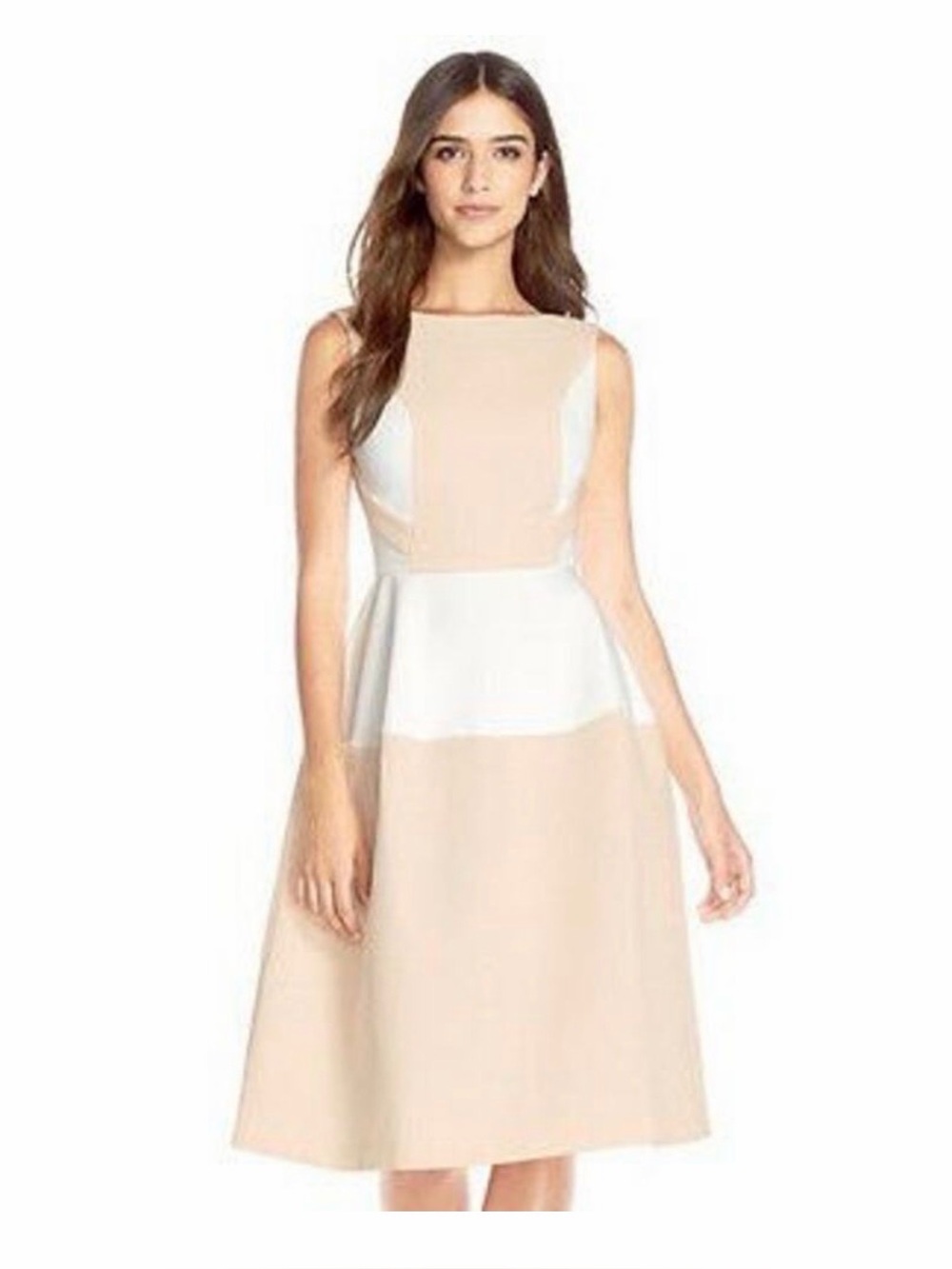 Elliatt Perception Dress BeigeTexture Ponte‎ Fit & Flare Size S Sleeveless